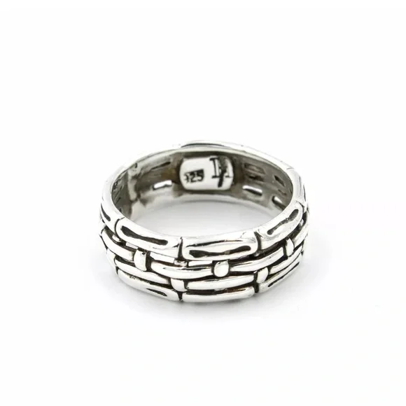 Vintage John Hardy Sterling Silver Bamboo Detailed Ring Size 8 3/4